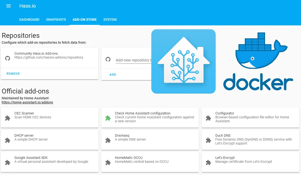 install hassio on docker ft